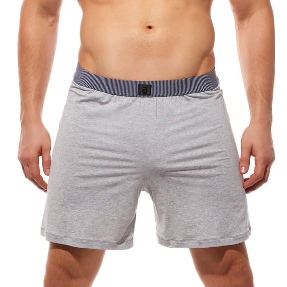 Men's Gregg Homme 190685 BREEZ-Y Micro-Modal Stretch Loose Lounge Short (Grey L)
