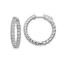 2.20Ct Brilliant Cut VVS1/D Diamond Huggie Hoop Wedding Earrings 14k White Gold Over