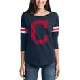 thumbnail image 4 of Women's New Era Navy Cleveland Indians Scoop Neck 3/4-Sleeve T-Shirt, 4 of 4