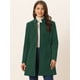 thumbnail image 3 of Abrigo De Invierno Elegante PaMujer Abrigo Largo De Un Solo Pecho Con Cuello Alto En Mitad Del Muslo Verde Oscuro L, 3 of 6