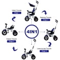 thumbnail image 4 of Gymax 4-In-1 Kids Baby Stroller Tricycle Detachable Learning Toy Bike w/ Canopy Bag, 4 of 9