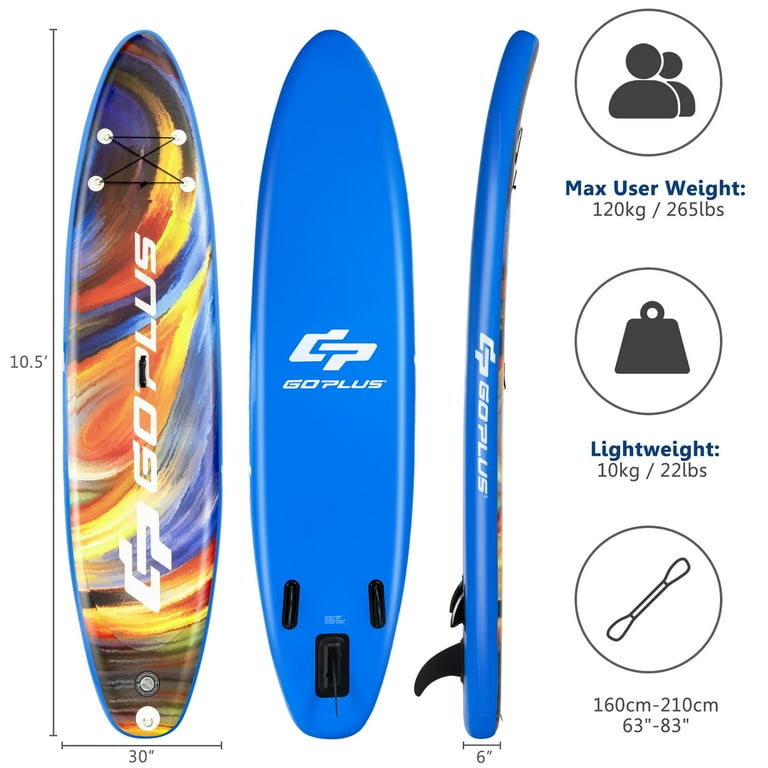 sup，ボード， Goplus 10.5' Inflatable Stand Up Paddle Board SUP Surfboard
