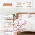 thumbnail image 6 of 3 Piece Cherry Blossom Duvet Cover Set Queen Size,Microfiber Comforter/Quilt Cover with Corner Ties and 2 Pillowcases,Spring Pink Floral Branches Watercolor All Season Bedding with Zipper Closure, 6 of 8