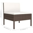 thumbnail image 3 of vidaXL 2 Piece Garden Lounge Set with Cushions Poly Rattan Brown, 3 of 3