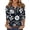 Light Green, variant on Women's Fashion Casual Retro Floral Print V-Neck Button Down Three-Quarter Sleeve T-Shirt Top, Chic Blouse for Women,Royal Blue,XL