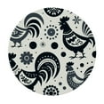 thumbnail image 2 of Wuche Black White Rooster Texture Round Fitted Tablecloth Elastic Edge Waterproof Oil-Proof Table Cover Stain-Resistant Table Cloth Fits Round Tables, 2 of 7