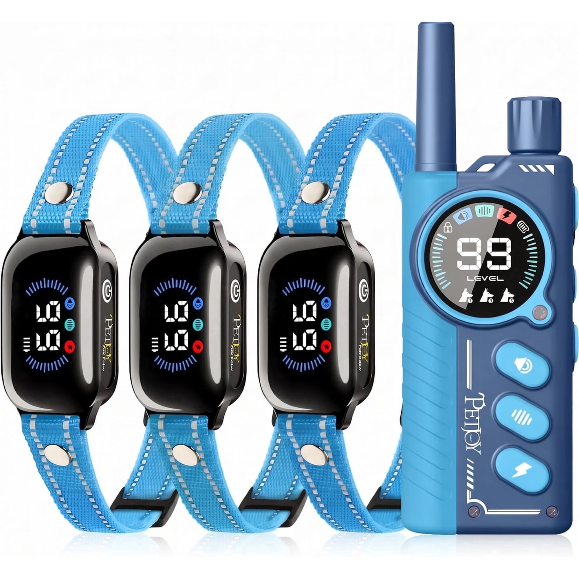 Paipaitek Dog Training Collar for 3 Dogs 4000ft Remote Safety Shock Lock 9 Tones White for 3 dog