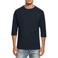 thumbnail image 2 of Mens 3/4 Sleeve T Shirts Crew Neck Casual Basic Tee Shirt Lightweight Pullover Tops, 2 of 5