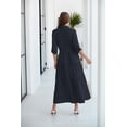 thumbnail image 3 of NAYAOTO Women's Maxi Shirt Dress - 2026 Long Sleeve Button Casual Fall A-line Work Tiered Dresses with Belt and Pockets, 3 of 9
