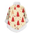 thumbnail image 5 of Wowcloth Woman's Christmas Print Plush Loungewear, Thick Faux Fur Collar & Detachable Shawl, Warm Fleece-Lined for Winter, Home Comfort and Relaxation, 5 of 6