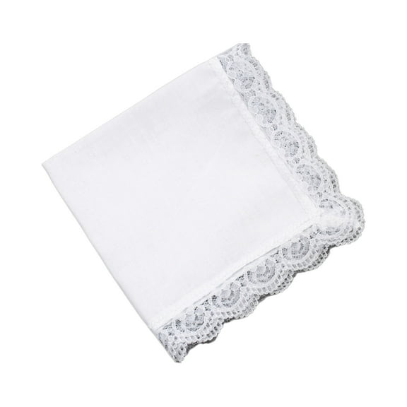 lixuesong Cotton Handkerchiefs Women Classical Washable Lace Trim Hankie Embroidery Tie-dye Handkerchiefs for Adult Kids