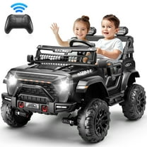 Farmdex 24V 9AH 2 Seat Ride on Toys Car for Big Kids, 2WD/4WD Swatchable Electric Battery Powered Toys Car with 4x100W Powerful Motor, Remote Control, Bluetooth Music, LED Lights, Black