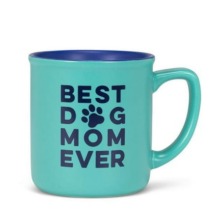 

4 in. Best Dog Mum Mug Turquoise & Dark Blue