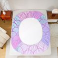 thumbnail image 4 of Manfei Mermaid Scale Fitted Sheet Queen, Dreamy Gradient Shell Bedding, Pink Lavender, 3 Pieces, 1 Fitted Sheet and 2 Pillowcases, 4 of 6