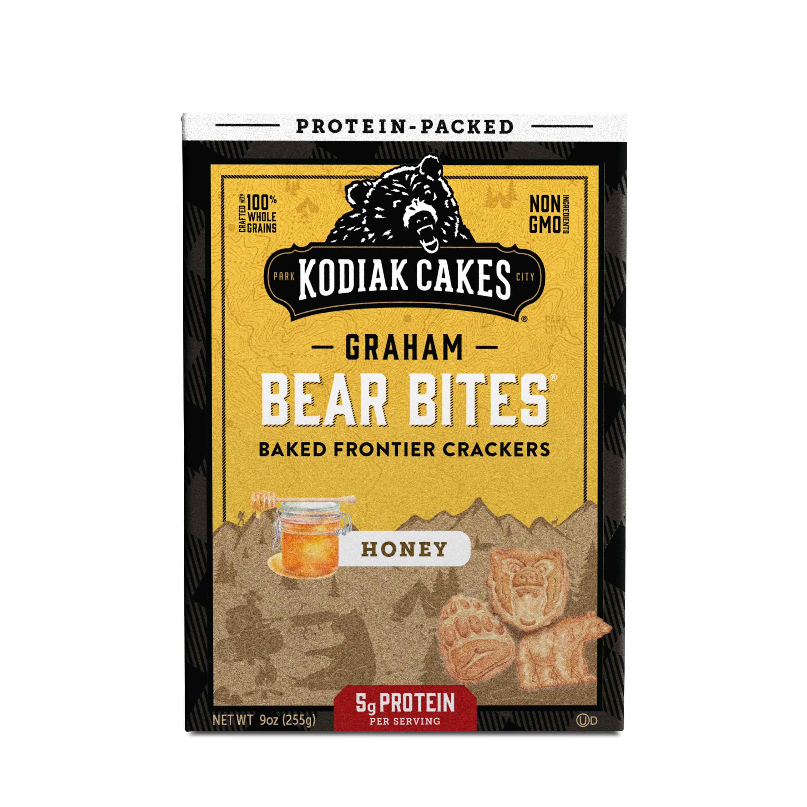Kodiak Cakes Bear Bites, Honey Graham Crackers, 5g Protein per Serving