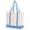 Natural / Blue, variant on Muka Canvas Tote Bags with an External Pocket, Top Zipper Closure Reusable Grocery Shopping Bag-Natural