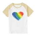thumbnail image 1 of Zpanxa Girls Shirts Color Print Short Sleeve T Shirt Summer Oversized Crewneck Basic Tee With Polyester Spandex 9 Years, 1 of 6
