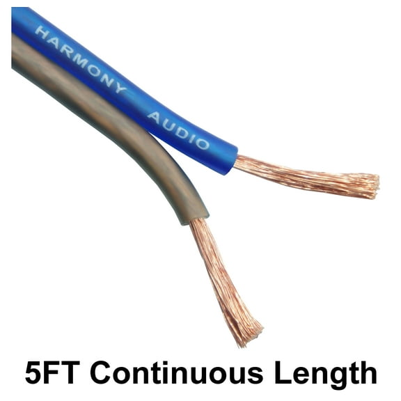 Harmony Audio 12 Gauge CCA Car Home Stereo Matte Blue Speaker Wire Cable 5 Feet