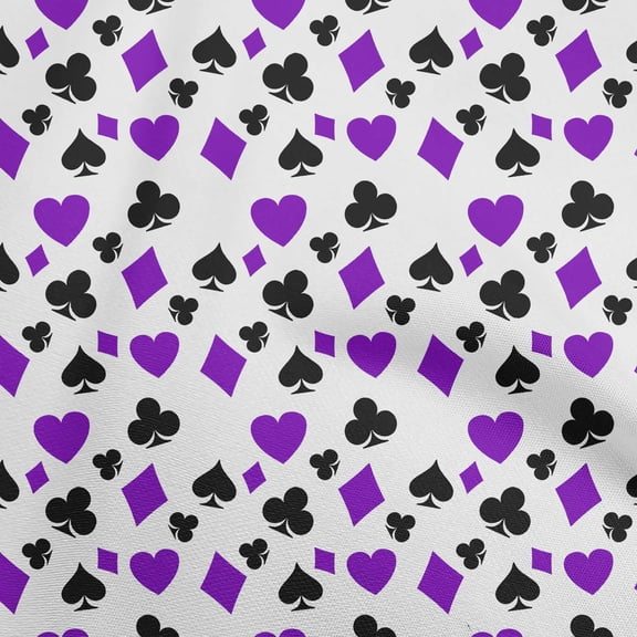 oneOone Cotton Silk Violet Fabric Poker Card Sewing Fabric By The Yard Printed Diy Clothing Sewing Supplies 42 Inch Wide