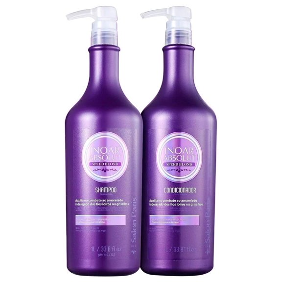 INOAR PROFESSIONAL - Speed Blond Shampoo & Conditioner Anti-Yellowing Nourishing Treatment (33.8 oz)