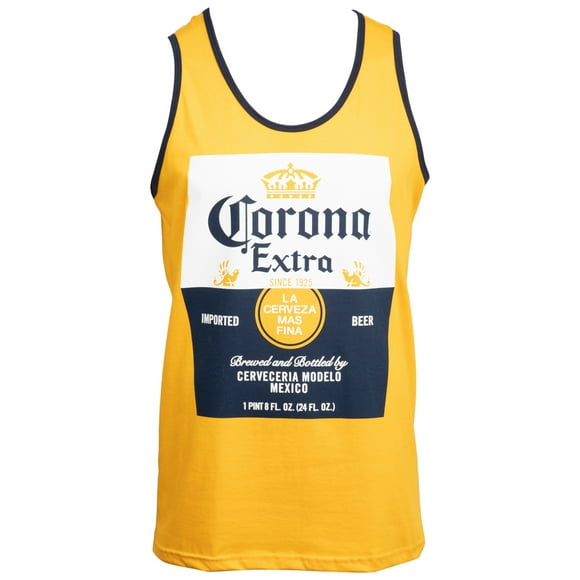 Corona Extra Design d'Étiquette Classique Débardeur à Ringer Doré-Moyen