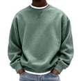 thumbnail image 3 of Atkumj Mens Crewneck Sweatshirt Casual Long Sleeve Plain Pullover Tops Fashion Solid Color Fall Sweatshirts for Daily Wear S, 3 of 6