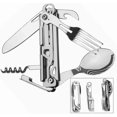 thumbnail image 1 of Camping Cutlery, 5-in-1 Reusable Stainless Steel Foldable Multifunctional Tableware Set For Camping And Picnics And Hiking - MMIAO, 1 of 5