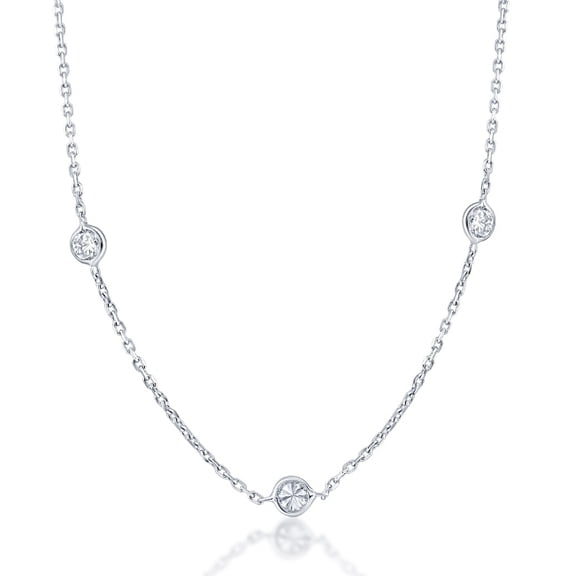Pompeii 1 1/5Ct Diamonds By The Yard Necklace Lab Grown in 14k White or Yellow Gold