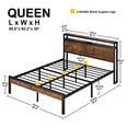 thumbnail image 4 of KINFFICT Queen Size Metal Platform Bed Frame with Wooden Headboard and Footboard, with USD Liner, Sturdy Steel Slat Support, 10.4" Underbed Storage, No Box Spring Needed, Easy Assemble, 4 of 7