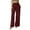 Wine womens pant, variant on Deal Dianli Women's Pants Solid High Waist Long Wide Leg Pants Casual Loose Fit Vintage Women's Fashion Casual Solid Color Split High Waist Loose Mopping Long Cotton Linen Wide Leg Pants