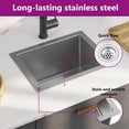 thumbnail image 3 of vidaXL 17.3-inch Kitchen Sink with Strainer, Top-Mount Sink Single Bowl, Silver Stainless Steel, 3 of 10