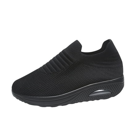 

Cglfd Women S Comfortable Leisure Wedge Heel Platform One Foot Mother Lazy Sports Air Cushion Single Shoes
