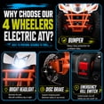 thumbnail image 5 of IVFJFV 36V Electric 4 Wheeler, Electric Four Wheeler with Rubber Tires, 500W Off-Road All-Terrain Featuring Dual Speed Adjust, Front Rear Shock Absorbers, Multiple Safety Protection Designs,ORANGE, 5 of 9