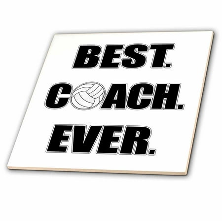 3dRose Volleyball - Best. Coach. Ever. - Ceramic Tile,