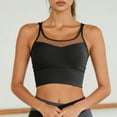 thumbnail image 6 of idosla Womens Crop Tank Tops with Built in Bras Breathable Wrap Ruched Athletic Workout Yoga Sleeveless Tops (Black, M), 6 of 6