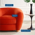 thumbnail image 3 of Armchair Accent Chair, Velvet, Orange, Modern Contemporary Urban Design, Living Lounge Room Hotel Lobby Hospitality, 3 of 7