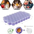 thumbnail image 3 of Ice Cube Tray, Wattne 2 Pack Ice Trays, BPA Free, Flexible, Stackable Ice Cube Tray with Lids, Silicone ice trays for Whiskey and Cocktail (Blue&Purple), 3 of 7