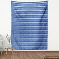 thumbnail image 3 of Vintage Stripe Fabric by the Yard Upholstery, Nautical Anchor Pattern Waves and Lines, Decorative Fabric for DIY and Home Accents, 3 Yards, Ceil Blue White by Ambesonne, 3 of 4