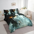 thumbnail image 3 of Manfei Halloween Ghost Bedding Sets King Size,Festival Theme Bed in a Bag King size,Black White Bedding King Size,Lightweight Abstract Room Decorative,Reversible,7-Piece, 3 of 6
