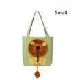 thumbnail image 3 of serony Pet Carrier Lion Breathable Drawstring Cat Dog Open Good Carrying Cartoon Canvas Transport Retractable Outgoing Travel Handbag Light green S, 3 of 9
