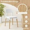 thumbnail image 5 of Costway Dining Side Chairs Set of 4 with Ergonomic Backrest Wide Seat & Sturdy Wooden Legs White, 5 of 10