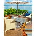 thumbnail image 4 of Rustic Blue Brown Fall Outdoor Tablecloth - 60 Inch Round Dining Table Cover, Thanksgiving Orange Pumpkins Waterproof Outdoor Table Cloth with Umbrella Hole & Zipper for Picnic/Patio/Party, 4 of 5