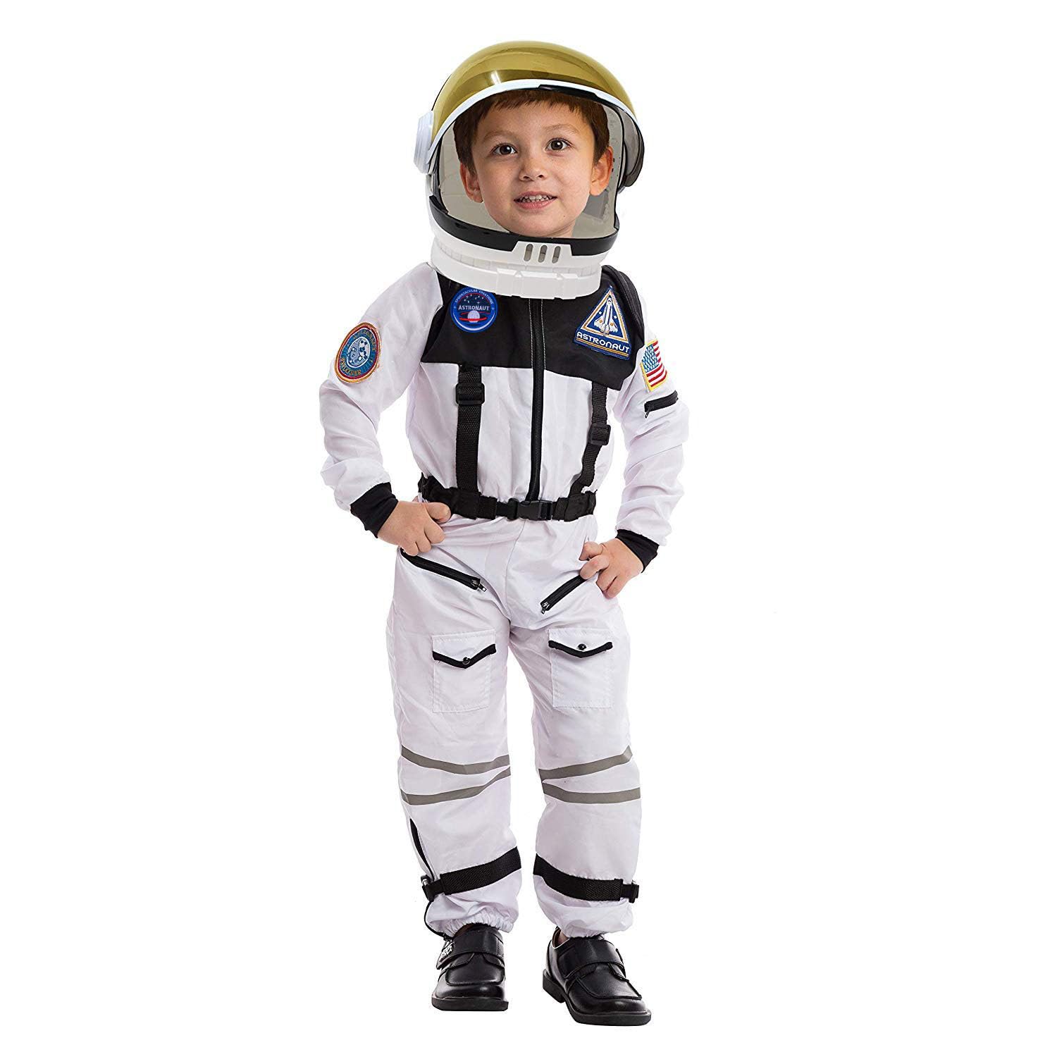 Joyfy Astronaut Pilot Costume with Tinted Helmet, White photo 6