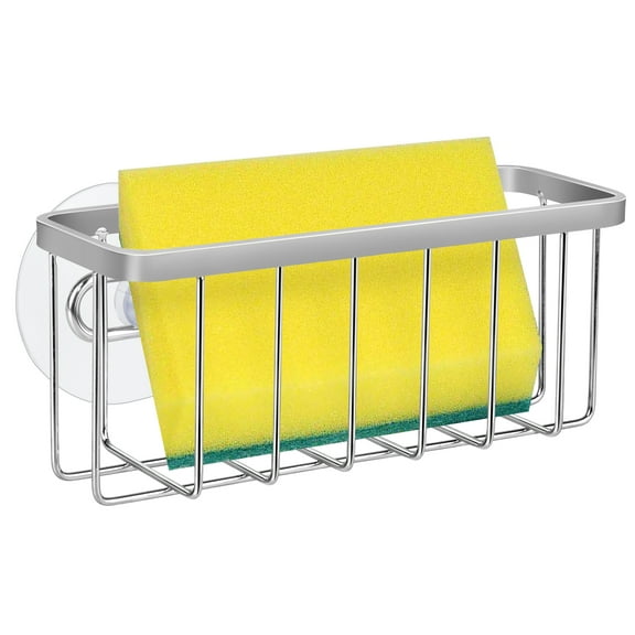 Kitchen Sink Suction Holders, TSV Sponges Soap Brushes Stainless Steel Basket with Dual Suction Cups for Water to Drain