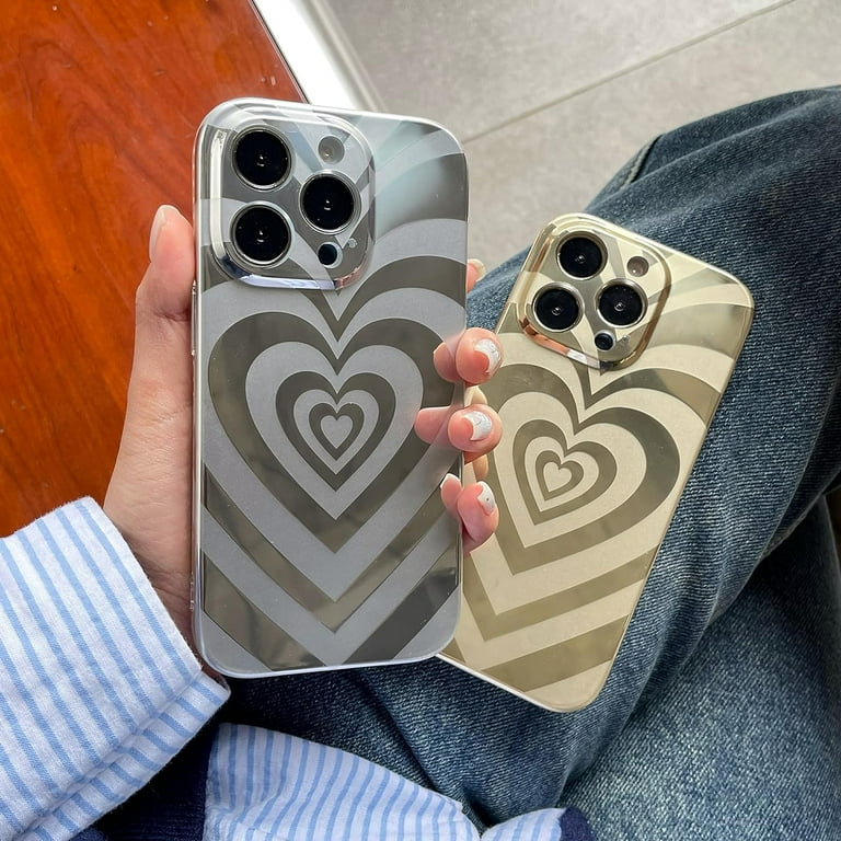 Case for iPhone 14 Pro Max, Cute Electroplated Multi-Layer Love