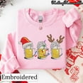 thumbnail image 2 of Embroidered Drink Drank Drunk Sweatshirt, Funny Beer Glass Hoodie, Christmas Wine Santa Hat Embroidered T-shirt, Drinking Party Shirt Gift, 2 of 5