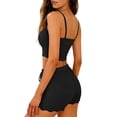 thumbnail image 5 of LIZUOJUN Women's Pajama Set 2 Piece Lounge Set Loungewear Soft Sleepwear Summer Sleeveless Pjs Tank Top Pants With Lace Edges, Black,M, 5 of 5
