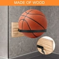 thumbnail image 4 of 4Pcs Ball Storage Holder Wall Mount Basketball Rack Wooden Basketball Display Holder Multipurpose Volleyball Organizer for Football Volleyball Home Decor, 4 of 9