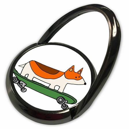 3dRose, Amusing Cute Welsh Corgi Dog Skateboarding Cartoon, Phone Ring