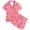 A-Hot Pink131, variant on JAJAHO Girls Pajamas For Kids 2-13Y Satin 2 Piece Sets Banana Printed Short Sleeve Button Up Shirts And Shorts Set